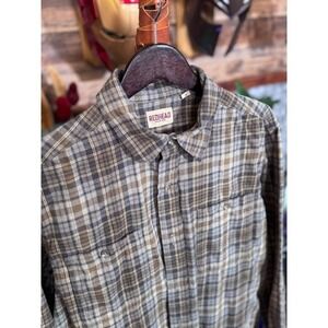 RedHead Plaid Flannel Shirt Outdoors Hunting Earth Tone Vintage Large